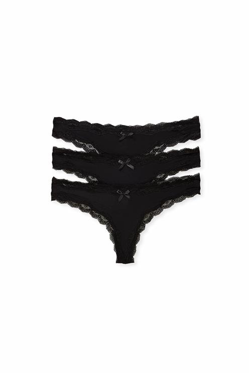 NA-KD Lingerie 3-pak blonde g-strenge - Black