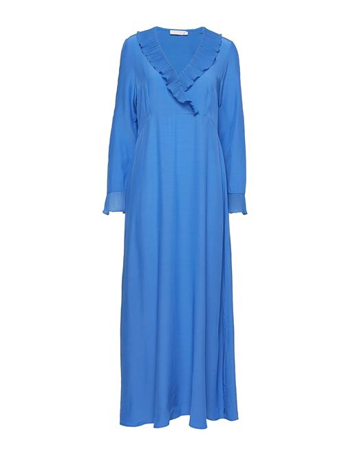 Coster Copenhagen Dress In Viscose With V-Neck And Ru Coster Copenhagen Blue