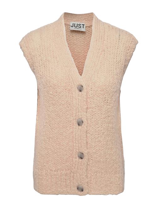 Se Just Female Erida Knit Vest Just Female Beige ved Booztlet