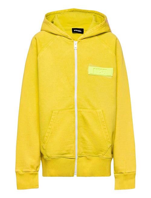 Se Diesel Sgimhoodzip Sweat-Shirt Diesel Yellow ved Booztlet