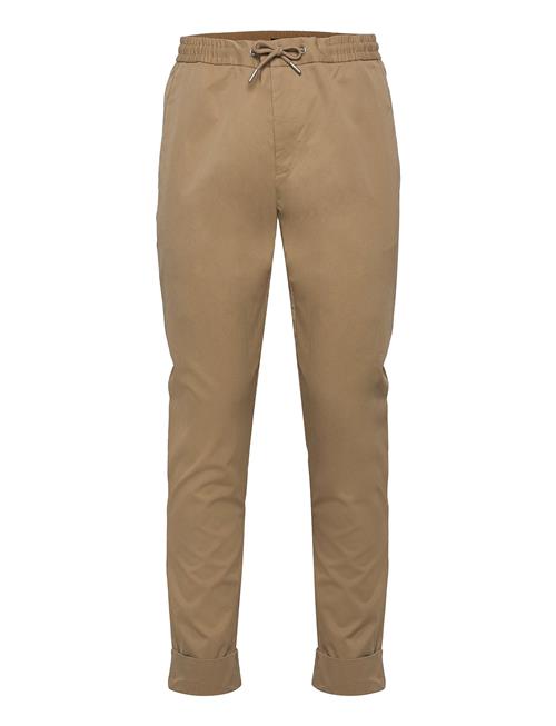 Se Esprit Collection Chinos With An Elasticated Waistband Made Of Blended Organic Esprit Collection Brown ved Booztlet