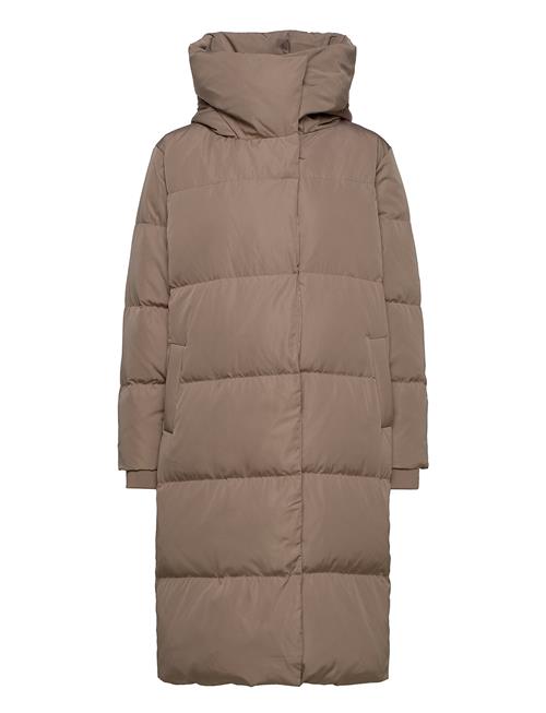 Objlouise Long Down Jacket Noos Object Beige