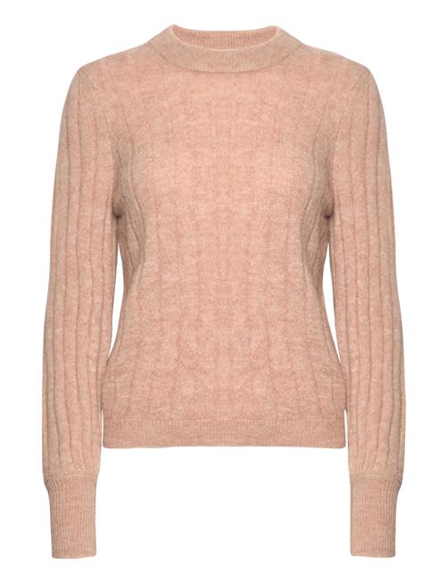 Se Selected Femme Slfglowie Ls Knit O-Neck B Selected Femme Beige ved Booztlet