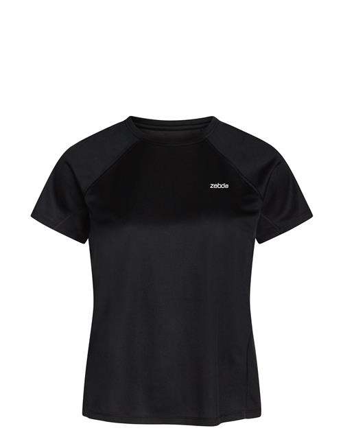 ZEBDIA Women Sports T-Shirt With Chest Print ZEBDIA Black