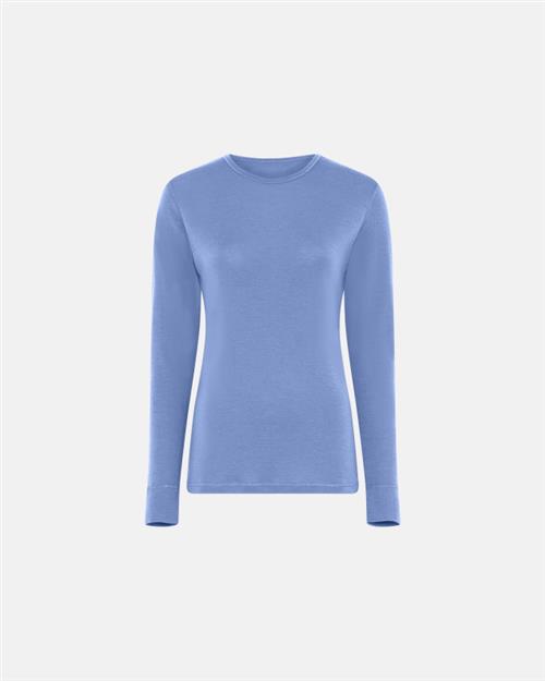 Langærmet t-shirt | 100 merino uld | Blå