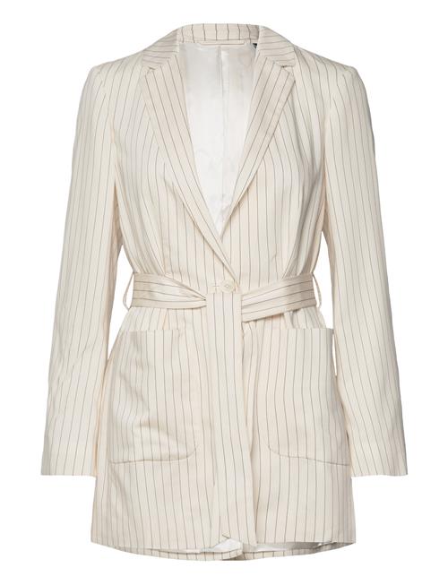 D2. Pinstripe Belted Blazer GANT Patterned