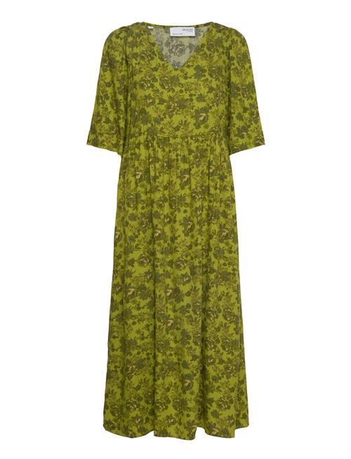 Selected Femme Slfheidi 2/4 Midi Dress B Selected Femme Green