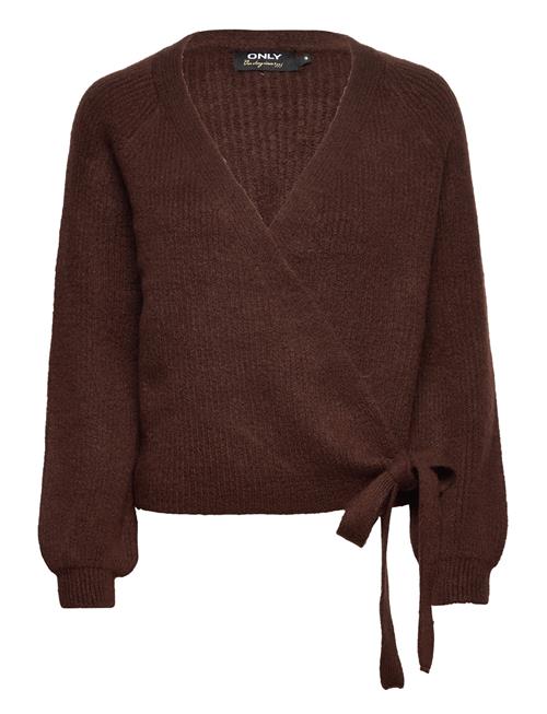 Se ONLY Onlmia L/S Wrap Cardigan Knt Noos ONLY Burgundy ved Booztlet