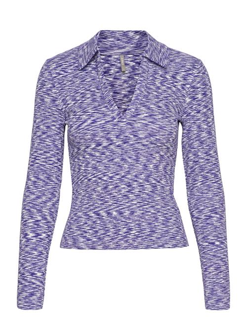 Se ONLY Onlamia L/S Polo Top Jrs ONLY Purple ved Booztlet