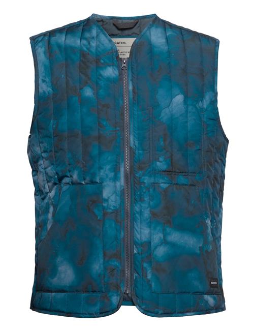 DEDICATED Quilted Vest Avesta Abstract Ink DEDICATED Blue