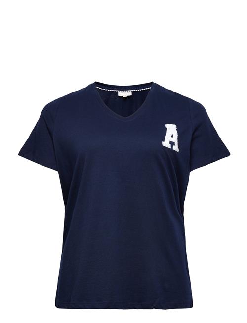 Carelodie Ss V-Neck Tee Jrs ONLY Carmakoma Navy