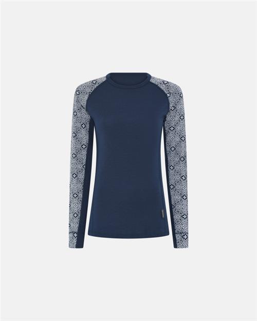 Langærmet t-shirt | 100 merino uld | Navy