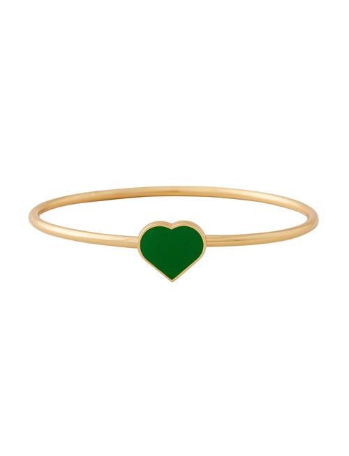 Design Letters Big Heart Enamel Bangle Gold Design Letters Green