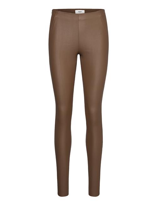 Object Objbelle Mw Coated Leggings Noos Object Brown