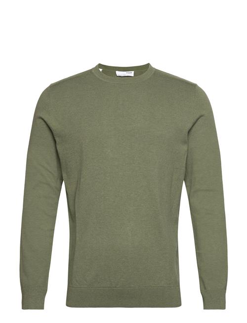 Se Selected Homme Slhberg Crew Neck Noos Selected Homme Khaki ved Booztlet