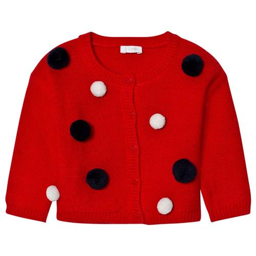 Il Gufo Red Multi Pom Pom Cardigan | Rød | 6 months