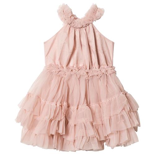 DOLLY by Le Petit Tom Ruffled Chiffon Dance Dress Ballet Pink | Lyserød | 1-3 years