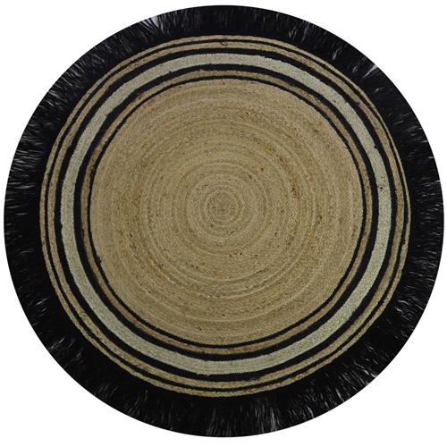 Tapis Petit Tess Jute Tæppe Sort | Beige | 0