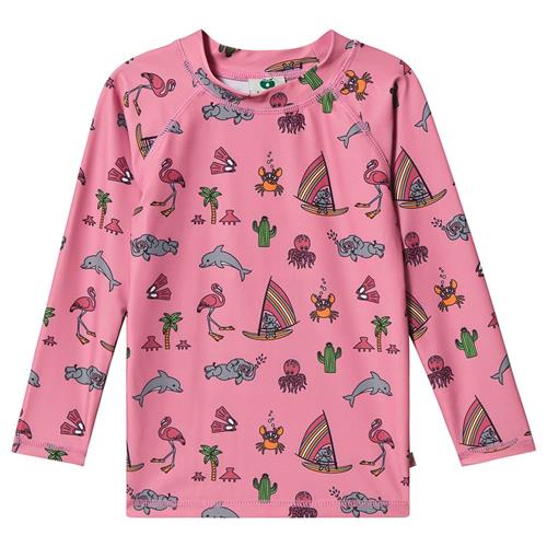 Se Småfolk UV50 Langærmet T-shirt med Kort og Sea World Sea Pink | Lyserød | 56 cm ved Babyshop