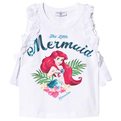 Monnalisa White The Little Mermaid Ruffle Sleeve Tunic | Hvid | 6 months