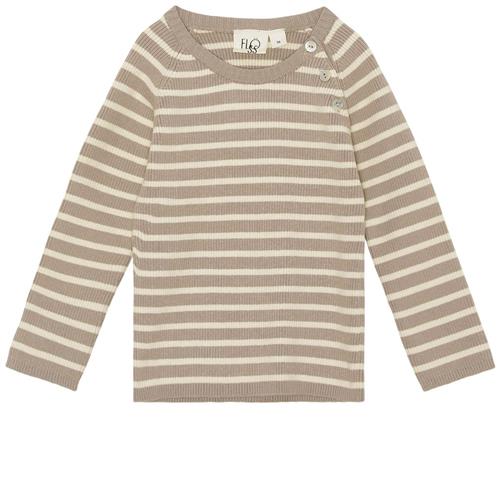 Flöss Flye Stribet Sweatshirt Oat | Beige | 74 cm