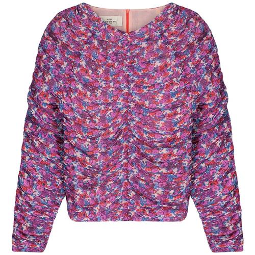 Les Coyotes De Paris Malin Mønstret Rynket Bluse Wild Roses | Lyserød | 14 years