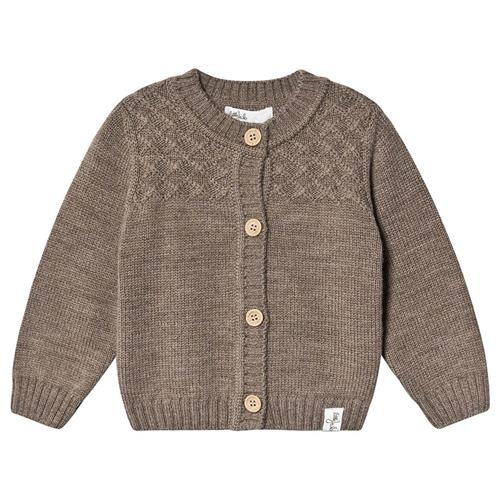 Little Jalo Strikket Cardigan Wood Brown | Brun | 68 cm