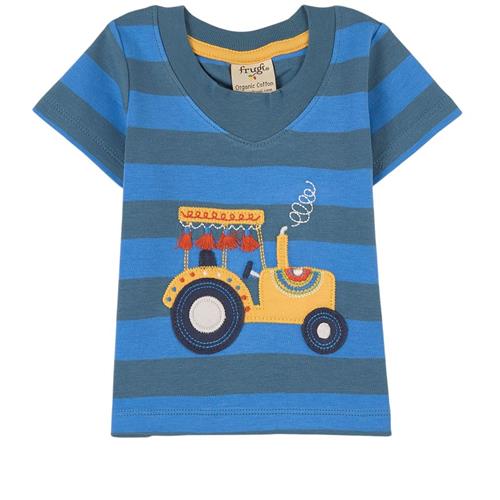 Se Frugi Tractor T-shirt Blå | Blå | 0-3 months ved Babyshop