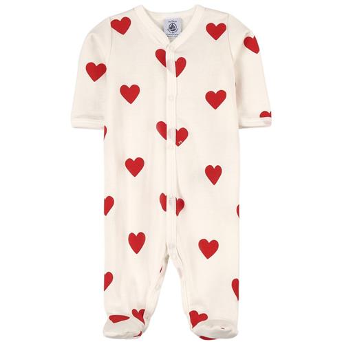 Petit Bateau Hjertemønstret Sparkedragt Cremefarvet | Hvid | 6 months