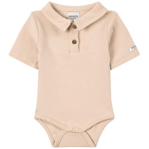 Se Donsje Amsterdam Milo Babybody Macaroon | Beige | 12-18 months ved Babyshop