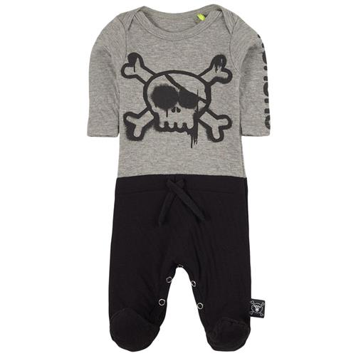 NUNUNU Skull Foden Baby Krop Heather Gray / Black | Grå | 0-3 months