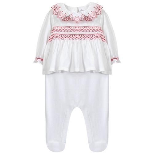 Se Tartine et Chocolat Sparkedragt Med En Smock Hvid | Hvid | 1 months ved Babyshop