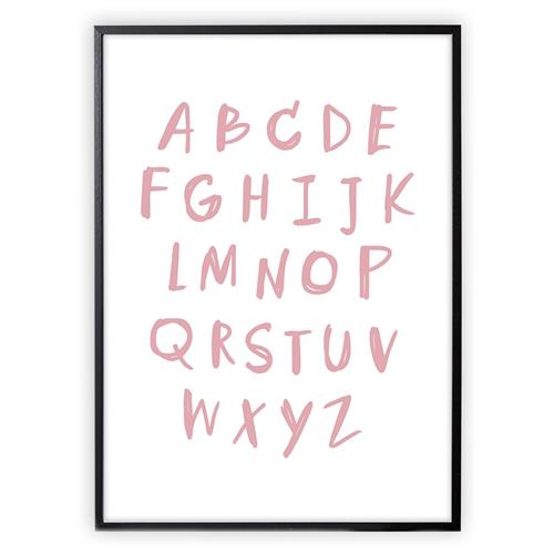 Se XO Posters Alphabet Pink Plakat | Lyserød | 50 x 70 cm ved Babyshop