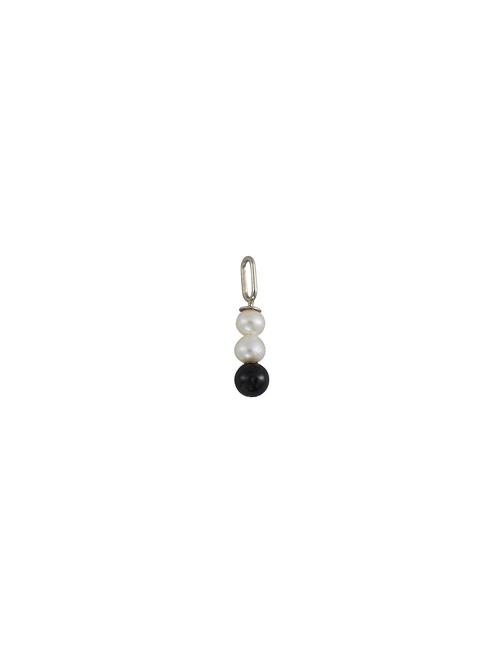 Design Letters Pearl Stick Charm 4Mm Silver Design Letters Black