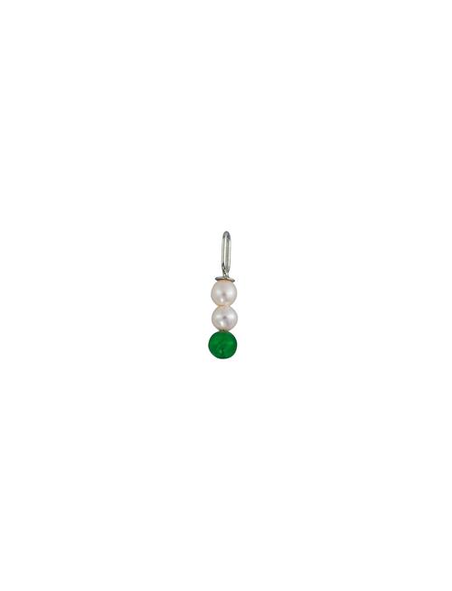 Design Letters Pearl Stick Charm 4Mm Silver Design Letters Green