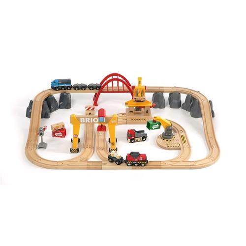 BRIO BRIO World - 33097 Togbane i plastkasse, 50 dele | Beige | 3-6