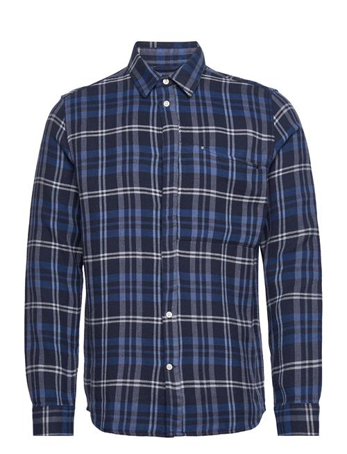 Knowledge Cotton Apparel Relaxed Checked Shirt - Gots/Vegan Knowledge Cotton Apparel Navy