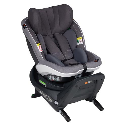 Se BeSafe iZi Turn i-Size Autostol Metallic Mélange | Grå | 0-3 ved Babyshop