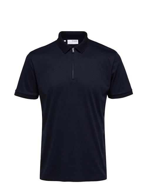 Selected Homme Slhfave Zip Ss Polo Noos Selected Homme Navy