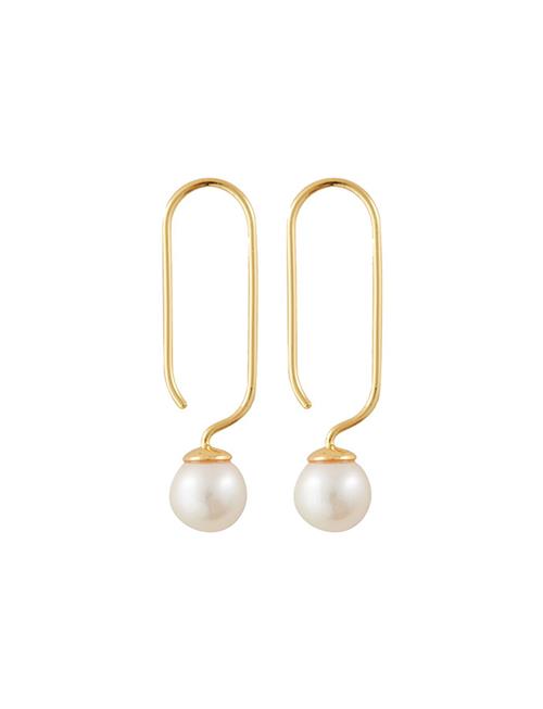 Pearl Drop Earhanger Design Letters Gold