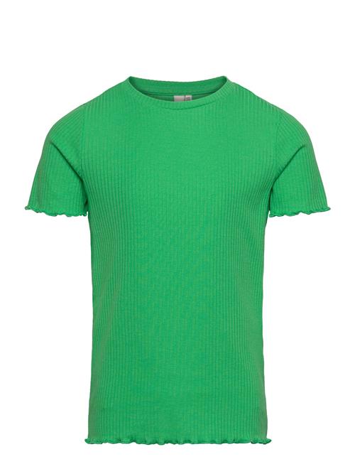 Little Pieces Pkdora Ss O-Neck Solid Rib Top Little Pieces Green