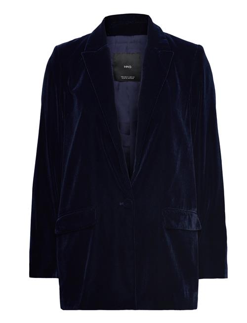 Mango Velvet Suit Blazer Mango Navy