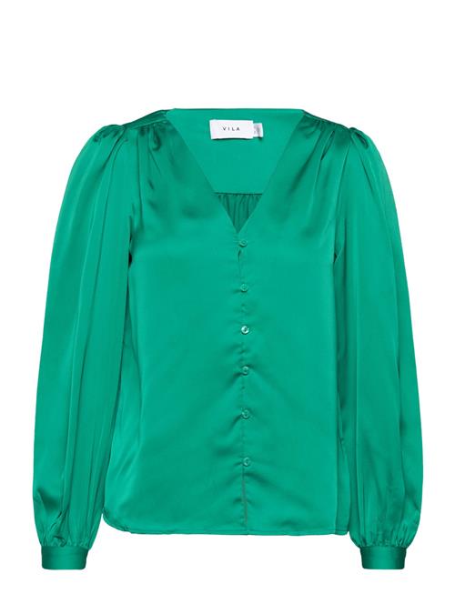 Viellette V-Neck L/S Shirt/Su - Vila Green