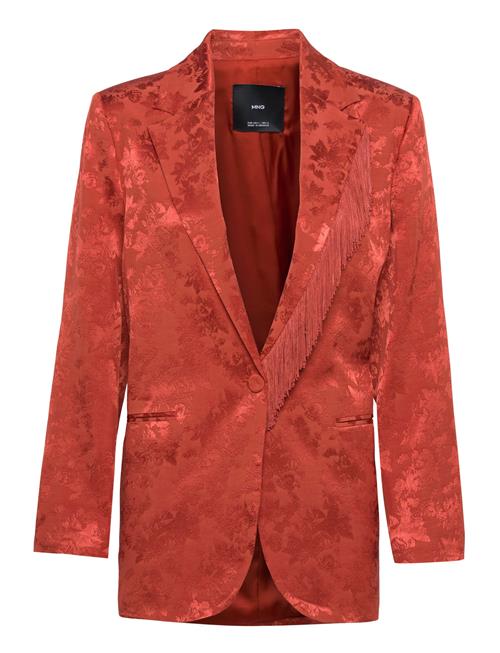 Mango Jacquard Blazer Mango Coral