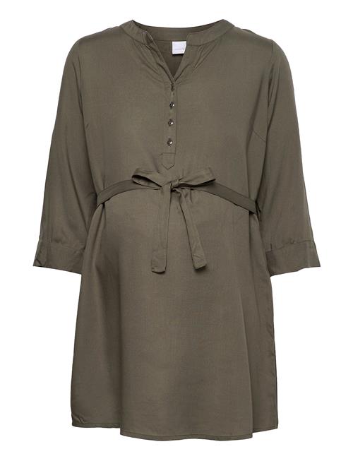 Mlmercy 3/4 Woven Tunic Noos Eco A. Mamalicious Green
