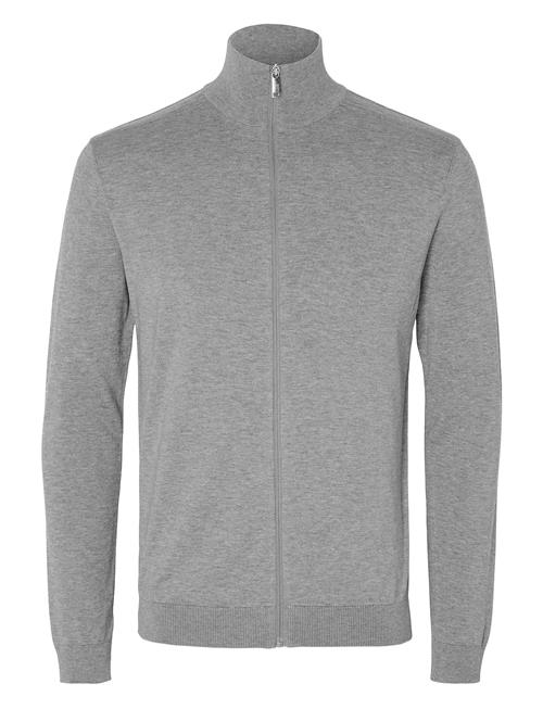 Slhberg Full Zip Cardigan B Selected Homme Grey