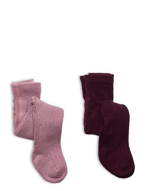 Minymo Wool Stocking - Rib 2-Pack Minymo Pink