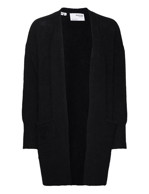 Se Selected Femme Slflulu New Ls Knit Long Cardigan B Noos Selected Femme Black ved Booztlet