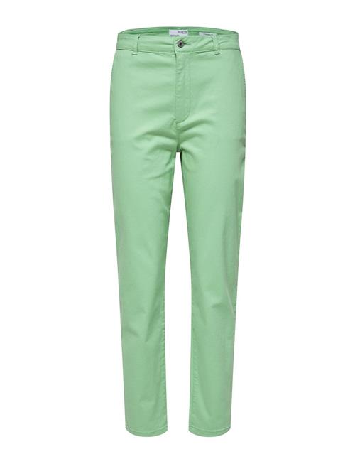 Se Selected Femme Slfmarina Hw Chino Pants W Selected Femme Green ved Booztlet