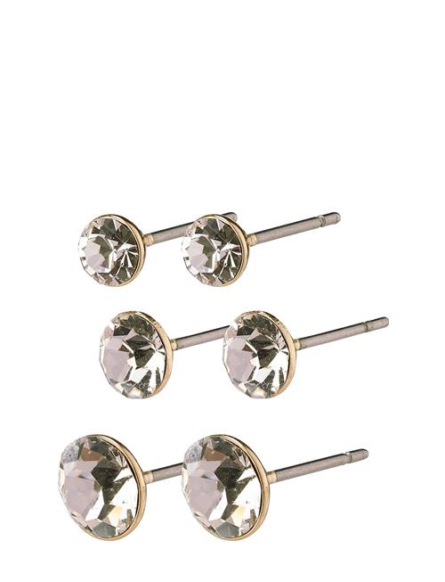 Millie Crystal Earrings 3-In-1 Set Pilgrim Gold